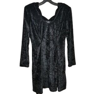 Jamie Brook Women Velvet Dress Mini Dress Sz M Black Long Sleeve Y2K Whimsigoth